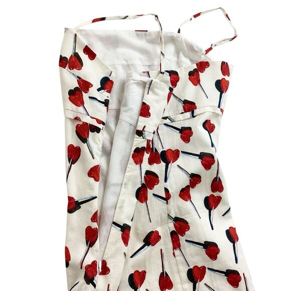 RACHEL ANTONOFF Size 6 Gwen Dress Lollipop Spaghetti Strap Mini Red Hearts - Picture 10 of 12
